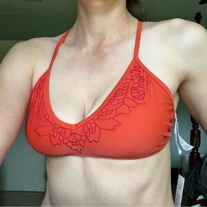 Embroidered Orange Bikini Top